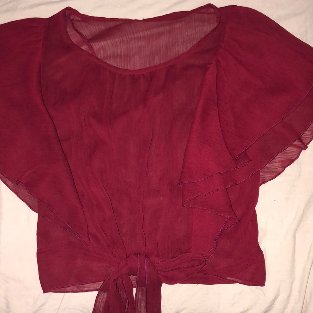 Burgundy Flowy Top
